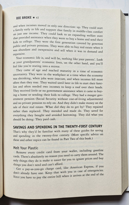 Die Broke: A Radical, Four-Part Financial Plan by Stephen M. Pollan (Very good, 1998, HC, 304 pgs, HarperBusiness)