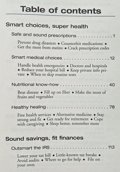 Healthy, Wealthy, and Wise: 1,001 Money-Saving Secrets by Editors of FC&A (Very good, 2008, HC, 379 pgs)