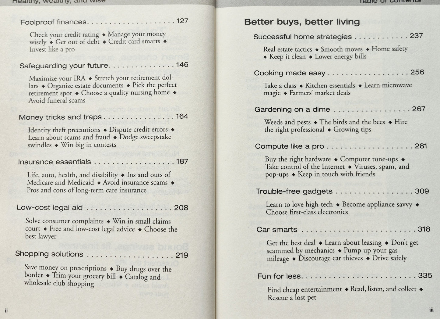 Healthy, Wealthy, and Wise: 1,001 Money-Saving Secrets by Editors of FC&A (Very good, 2008, HC, 379 pgs)
