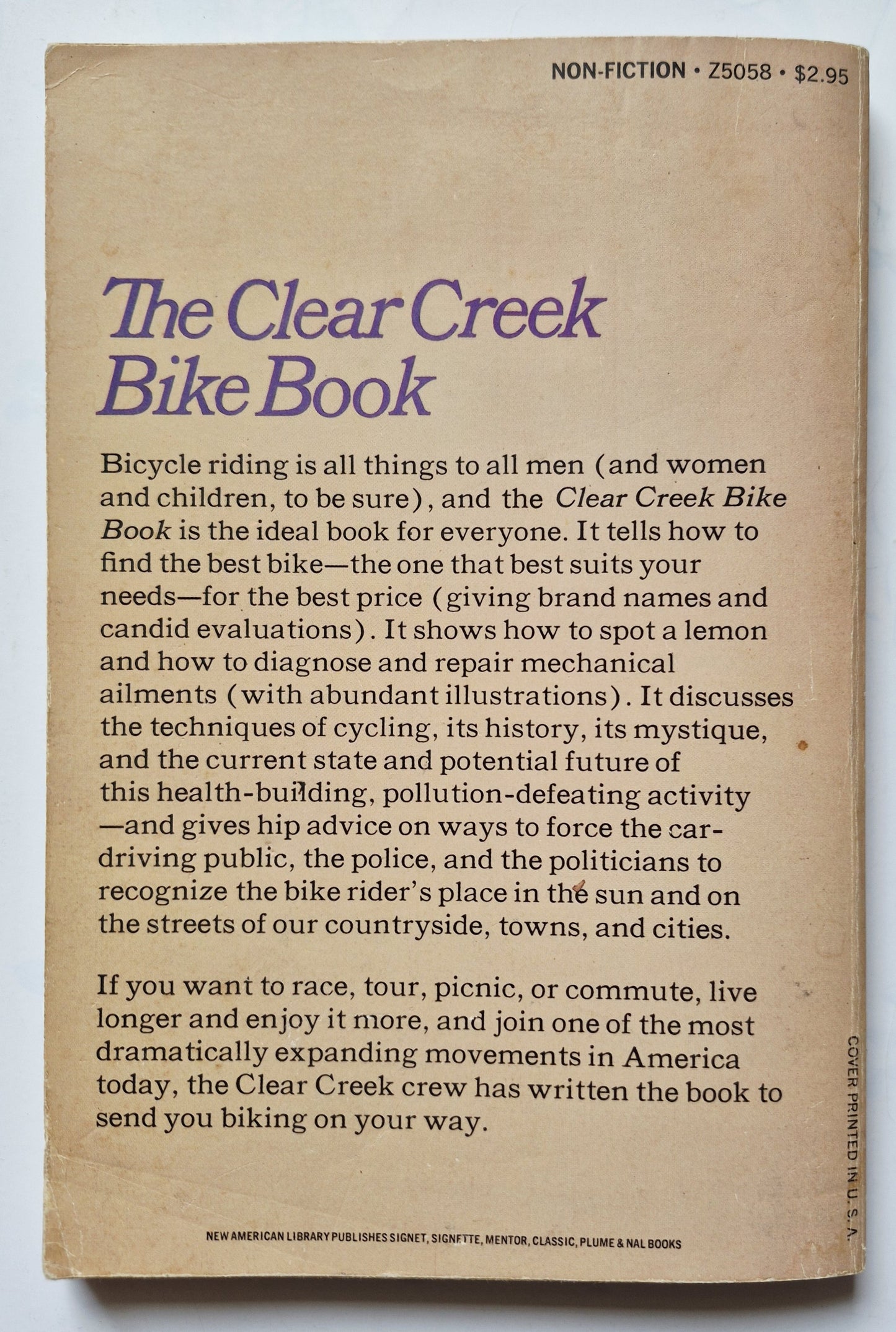 The Clear Creek Bike Books by Hal Aigner; Bob Jensen et al (Good, 1972, Pbk, 179 pgs, New American Library)