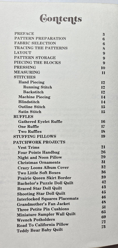 Little Patchwork Things by Nancy Donahue (Very Good, 1981, Pbk, 104 pgs, Patchwork Patterns)