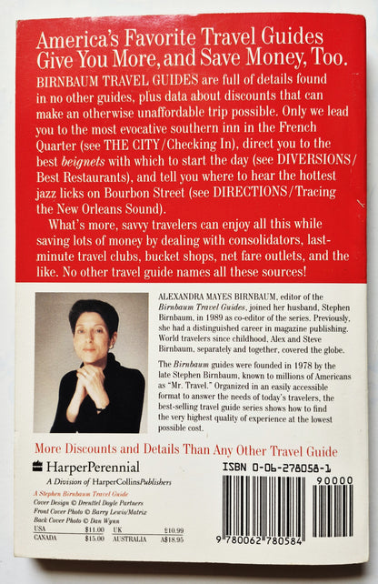 Birnbaum's New Orleans 1993 by Alexandra M. Birnbaum (Very Good, 1993, Pbk, 227 pgs, Harper Perennial)