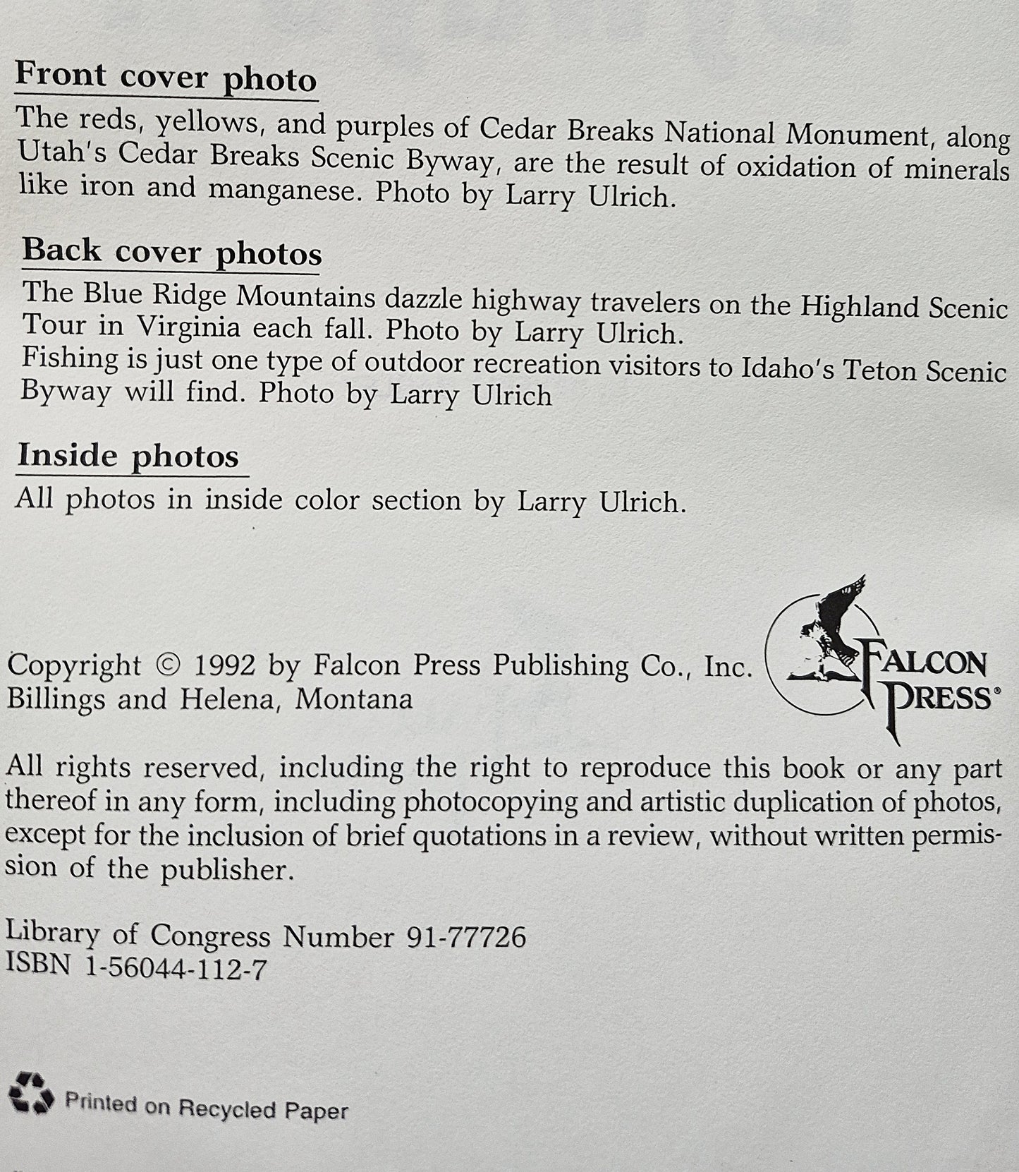 Scenic Byways II: Your Complete Guide to America's Most Scenic Drives by Beverly Magley (Good, 1992, Pbk, 210 pgs, Falcon Press)
