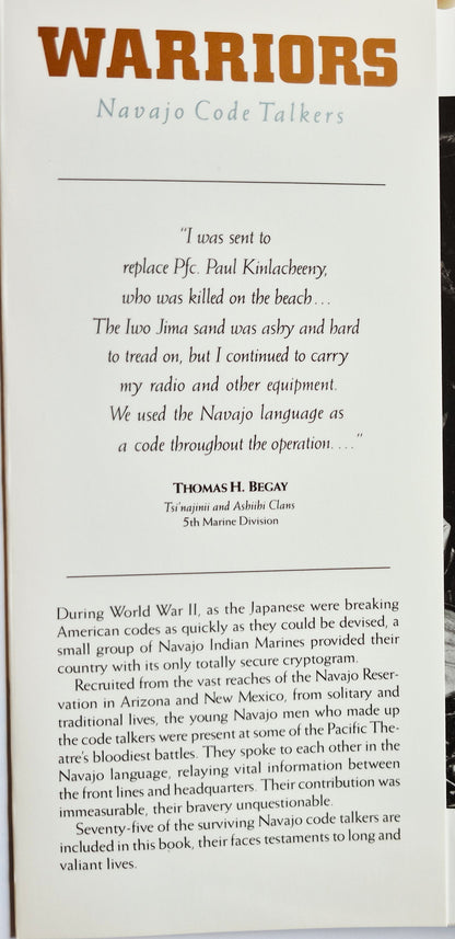 Warriors: Navajo Code Talkers by Kenji Kawano (Very Good, 1990, Pbk, 107 pgs, Northland Pub.)