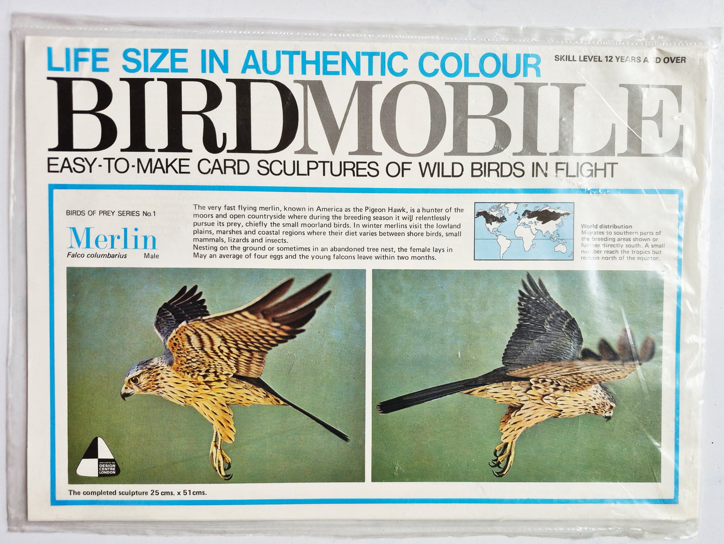 Birdmobile Card Sculpture Merlin designed by Malcolm Topp (New, 1976, Pbk, Robert Stace & Co.)
