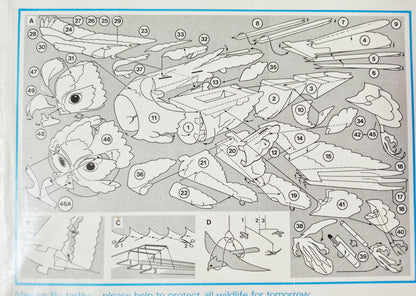 Birdmobile Card Sculpture Merlin designed by Malcolm Topp (New, 1976, Pbk, Robert Stace & Co.)