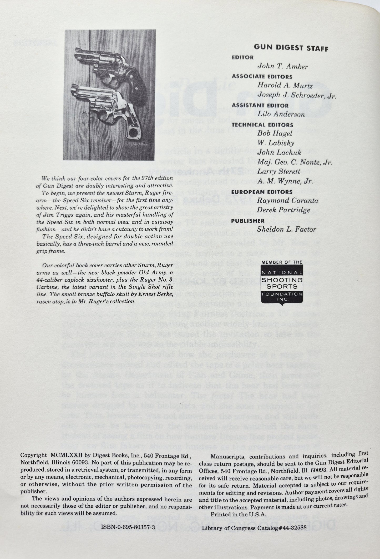 Gun Digest 27th Anniversary 1973 Deluxe Edition edited by John T. Amber (Very Good, 1973, Pbk, 480 pgs, Digest Books)