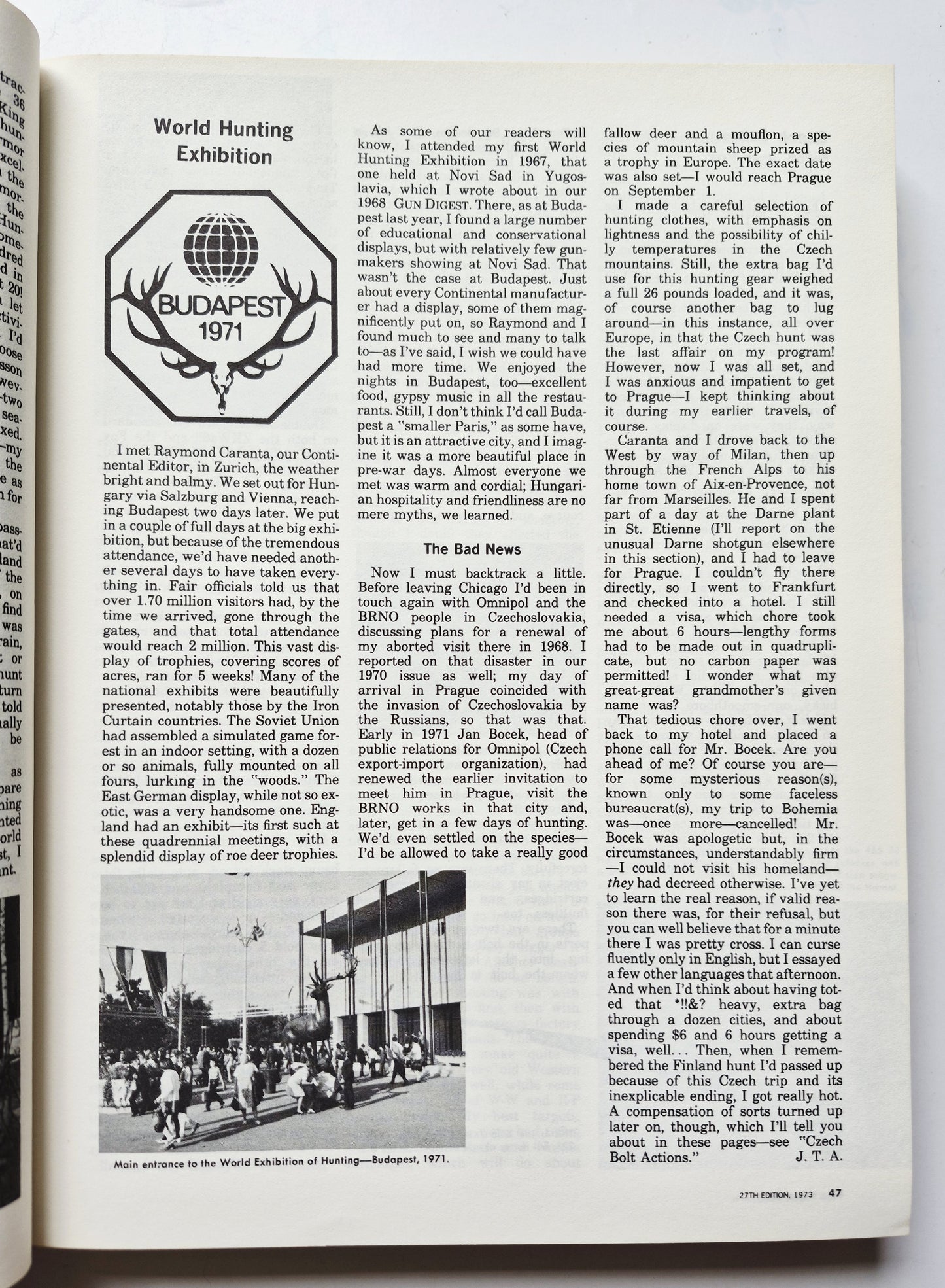 Gun Digest 27th Anniversary 1973 Deluxe Edition edited by John T. Amber (Very Good, 1973, Pbk, 480 pgs, Digest Books)