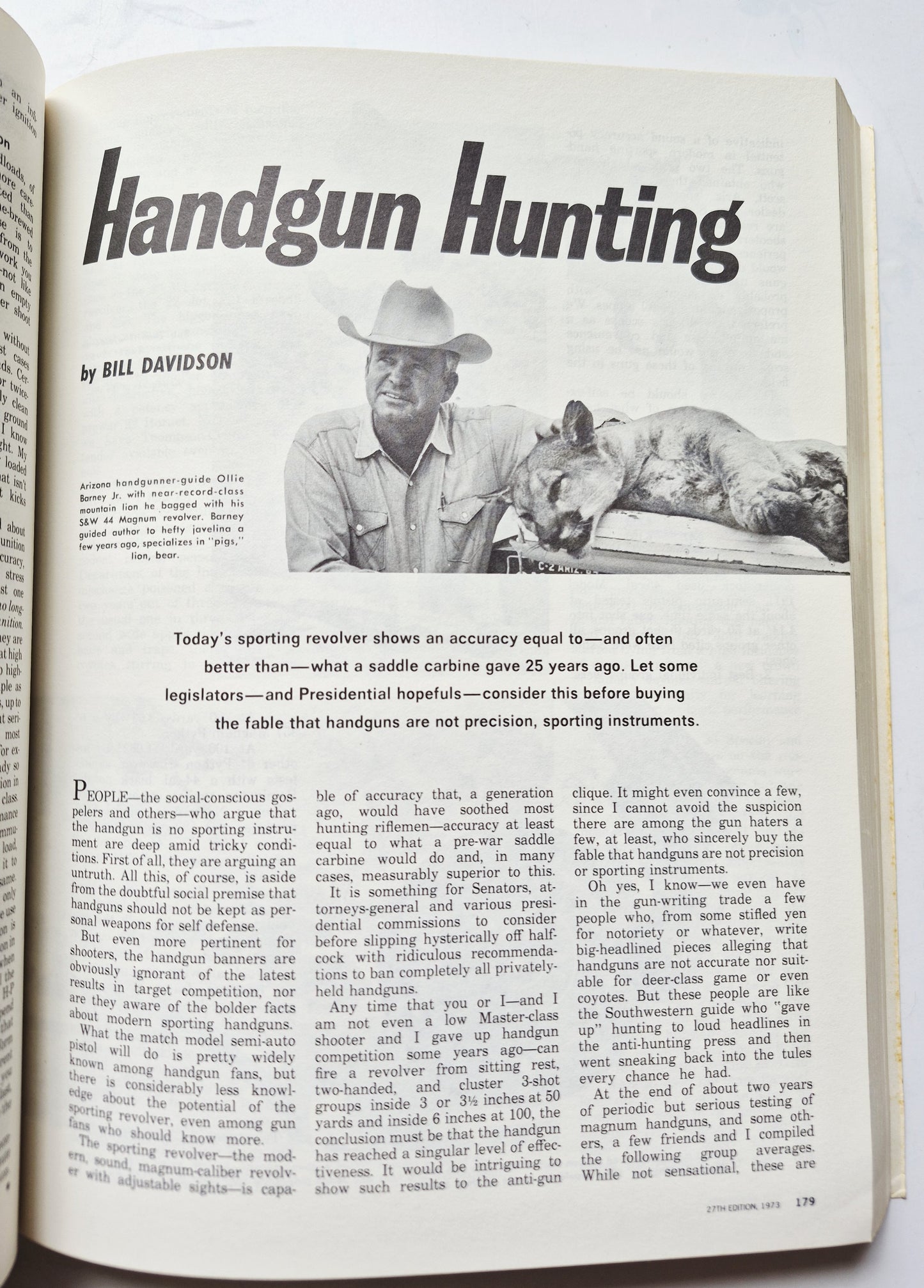 Gun Digest 27th Anniversary 1973 Deluxe Edition edited by John T. Amber (Very Good, 1973, Pbk, 480 pgs, Digest Books)