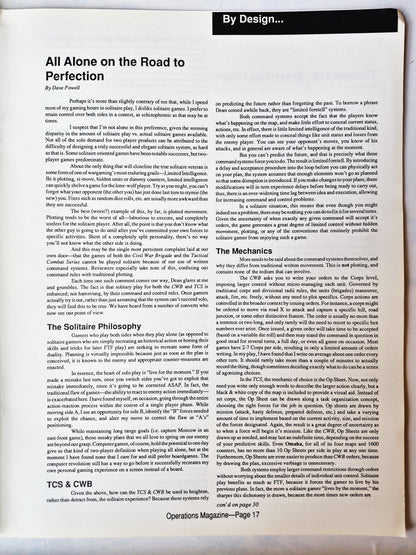 Operations: The Wargaming Journal: Number 6 Fall 1992 (Very good)