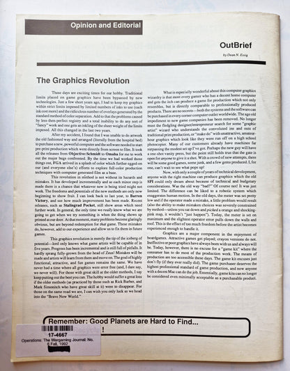 Operations: The Wargaming Journal: Number 6 Fall 1992 (Very good)