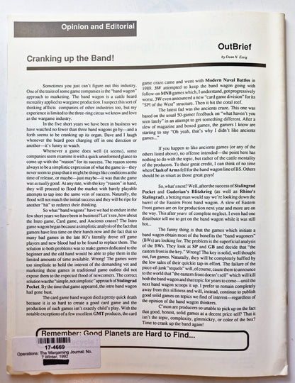 Operations: The Wargaming Journal: Number 7 Winter 1992 (Very good)