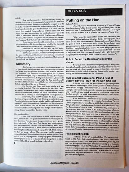 Operations: The Wargaming Journal: Number 7 Winter 1992 (Very good)