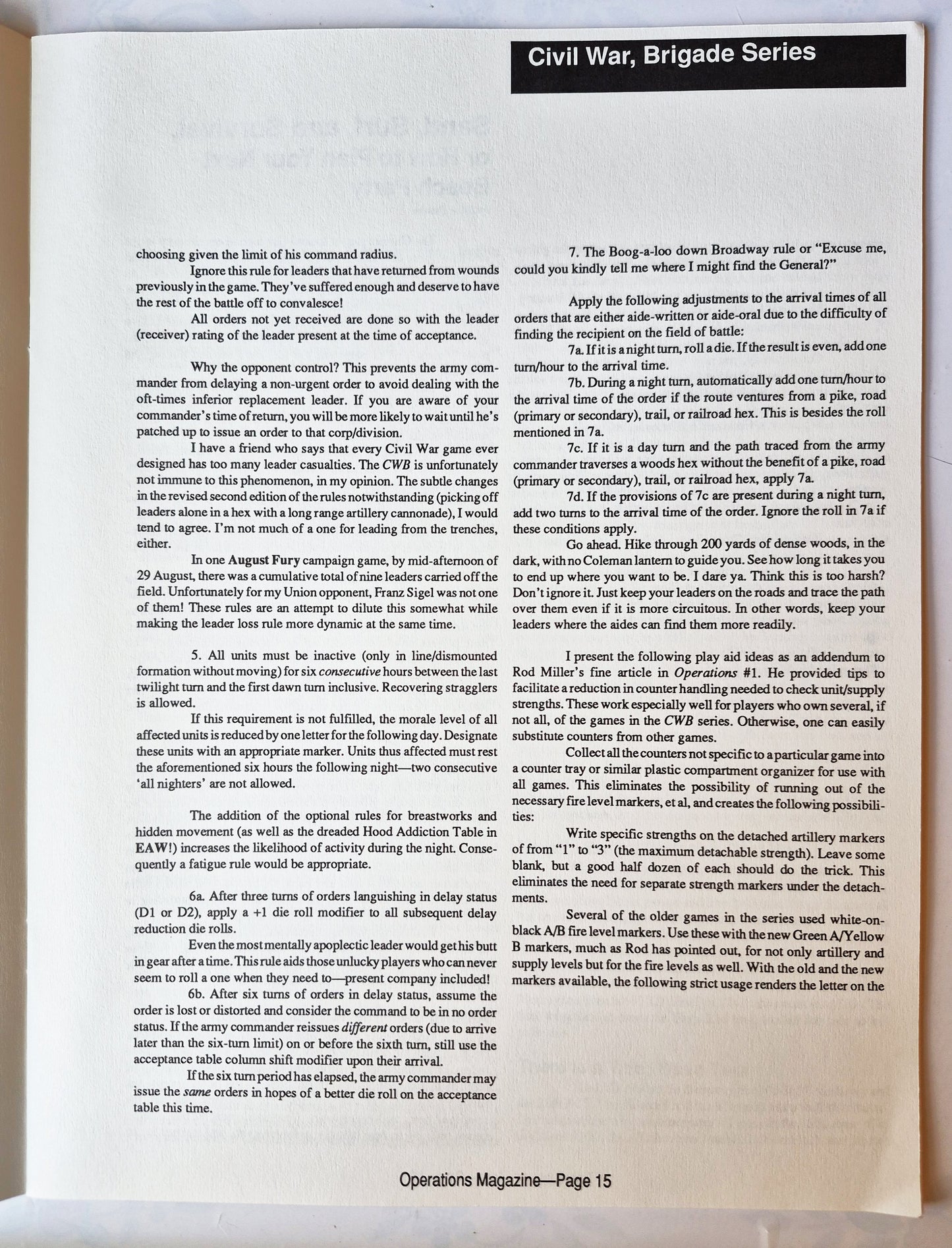 Operations: The Wargaming Journal: Number 8 spring 1993 (Very good)