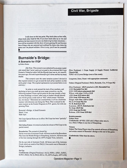 Operations: The Wargaming Journal: Number 9 Summer 1993 (Very good)