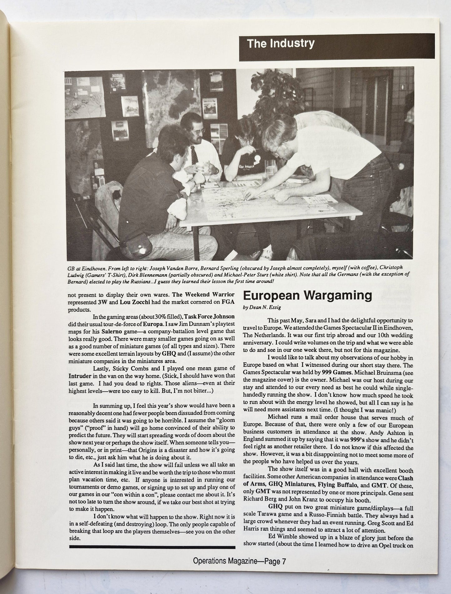 Operations: The Wargaming Journal: Number 10 Fall 1993 (Very good)