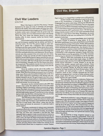 Operations: The Wargaming Journal: Number 10 Fall 1993 (Very good)