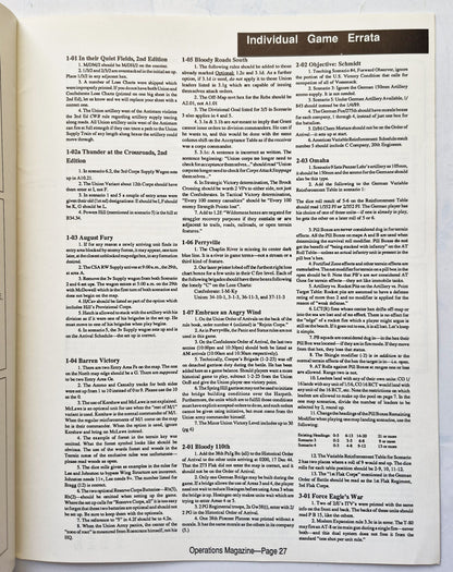 Operations: The Wargaming Journal: Number 10 Fall 1993 (Very good)
