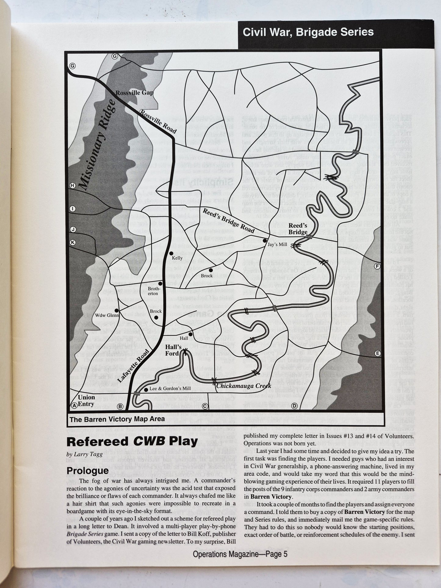 Operations: The Wargaming Journal: Number 11 Winter, 1993 (Very good)