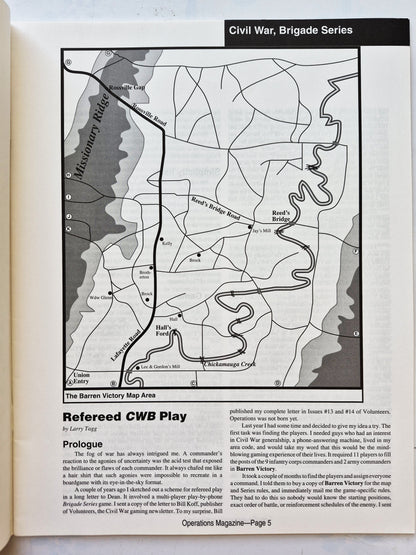Operations: The Wargaming Journal: Number 11 Winter, 1993 (Very good)