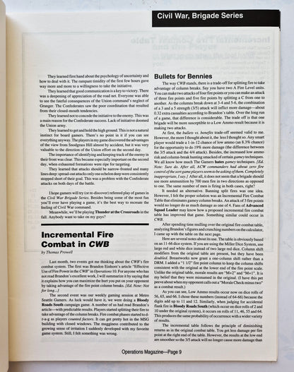 Operations: The Wargaming Journal: Number 11 Winter, 1993 (Very good)