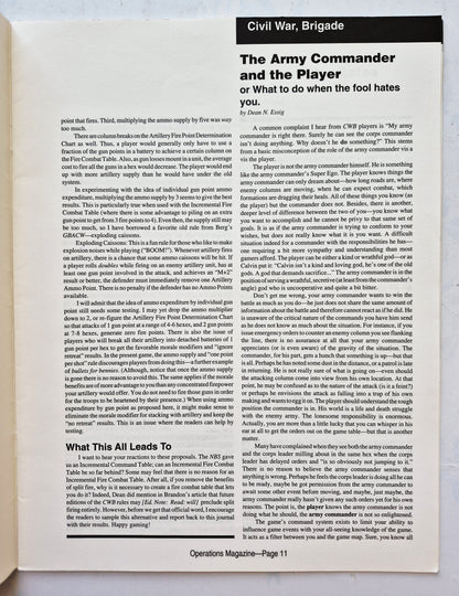 Operations: The Wargaming Journal: Number 11 Winter, 1993 (Very good)