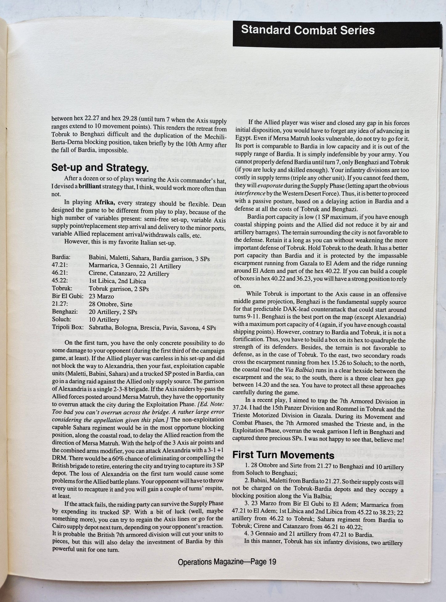 Operations: The Wargaming Journal: Number 11 Winter, 1993 (Very good)