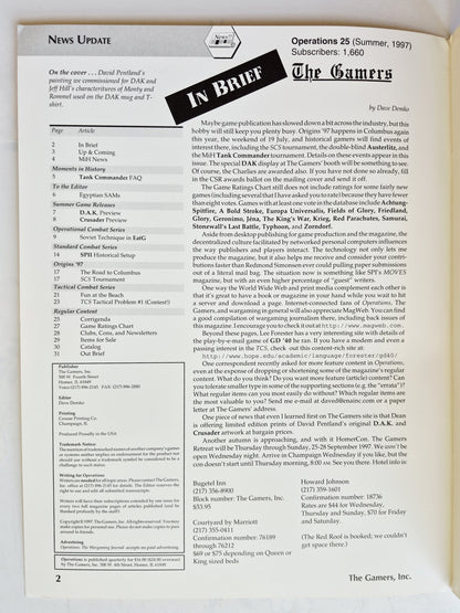 Operations: The Wargaming Journal: Issue 25 Summer, 1997 (Very good)