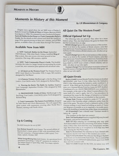 Operations: The Wargaming Journal: Issue 26 Fall, 1997 (Very good)