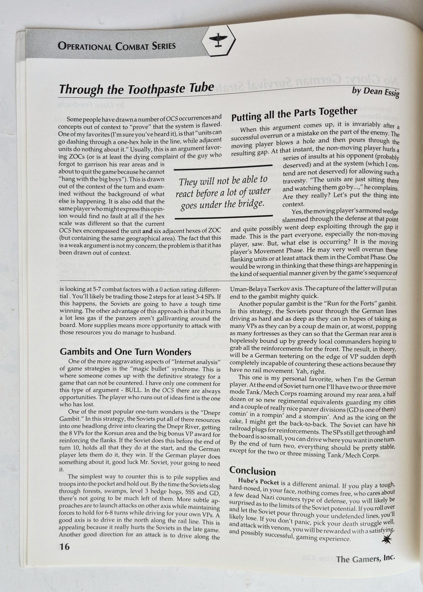 Operations: The Wargaming Journal: Issue 26 Fall, 1997 (Very good)