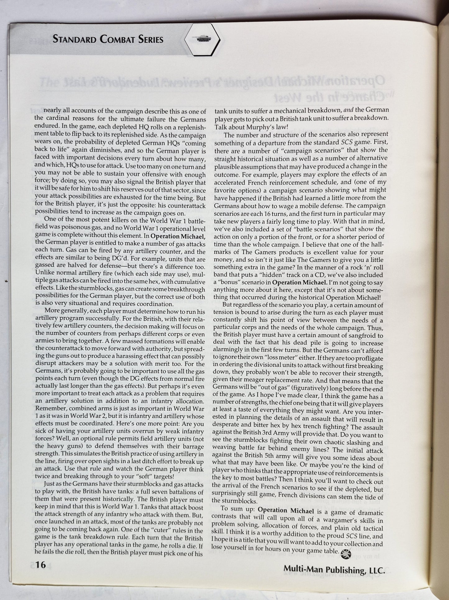 Operations: The Wargaming Journal: Issue 42 Winter, 2002 (Very good)