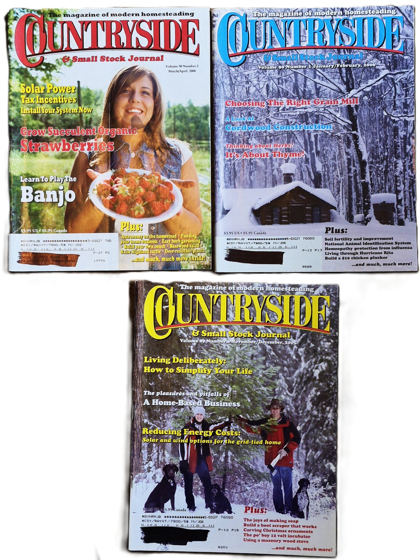 Countryside & Small Stock Journal Set: Volume 89 Number 6; Volume 90 Number 1; Volume 90 Number 2 (Very good)