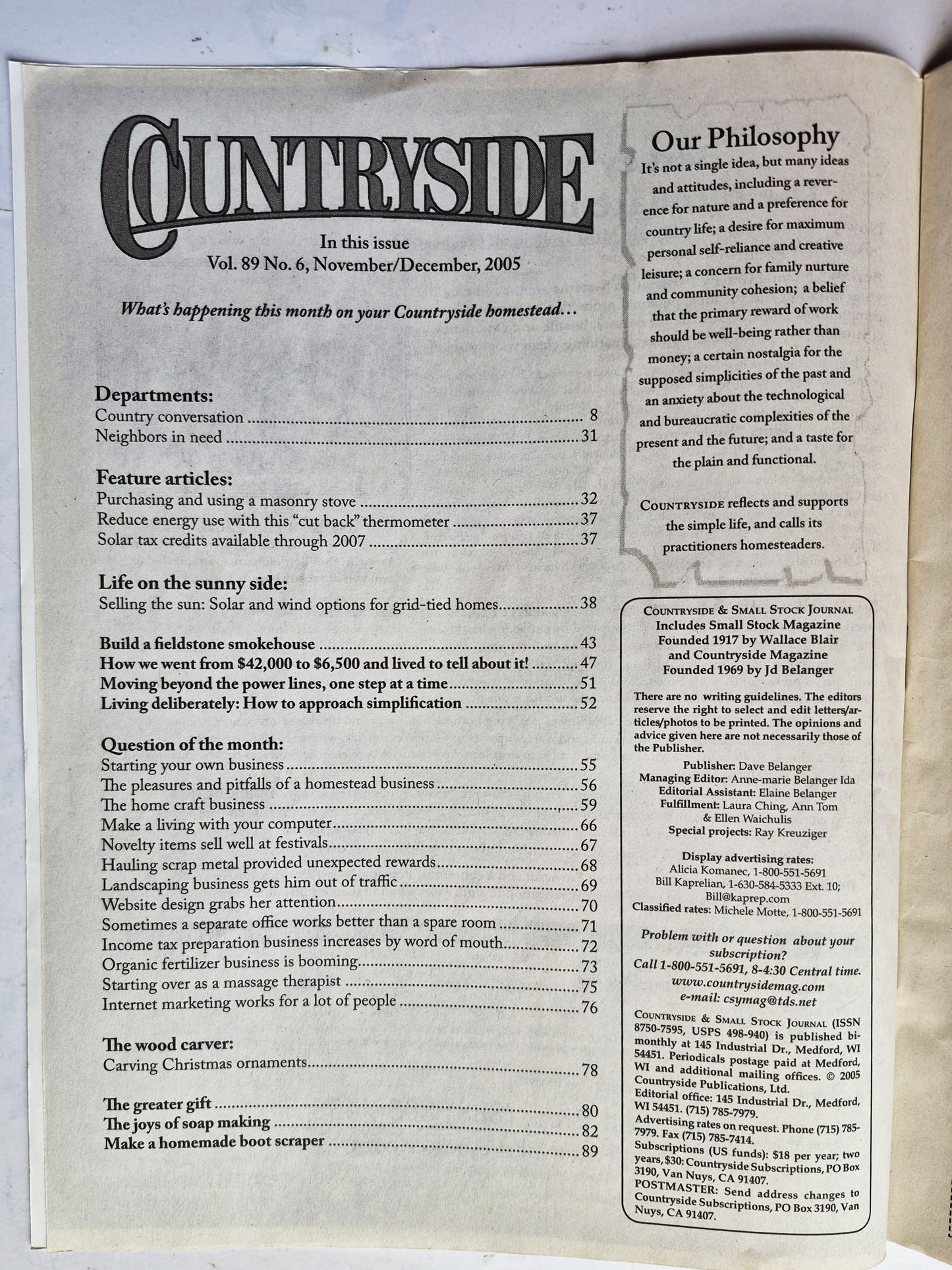 Countryside & Small Stock Journal Set: Volume 89 Number 6; Volume 90 Number 1; Volume 90 Number 2 (Very good)