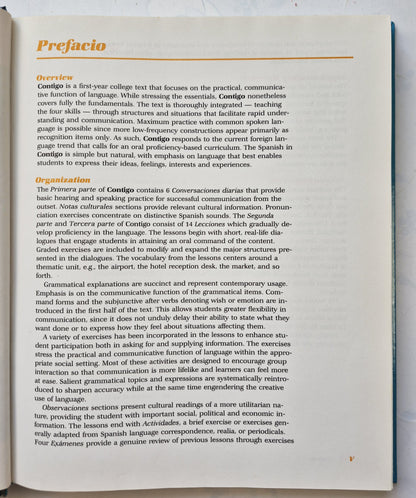 Contigo Essentials of Spanish by Oscar Ozete; Sergio Guillen (Very Good, 1987, HC, 324 pgs, CBS College Printing)
