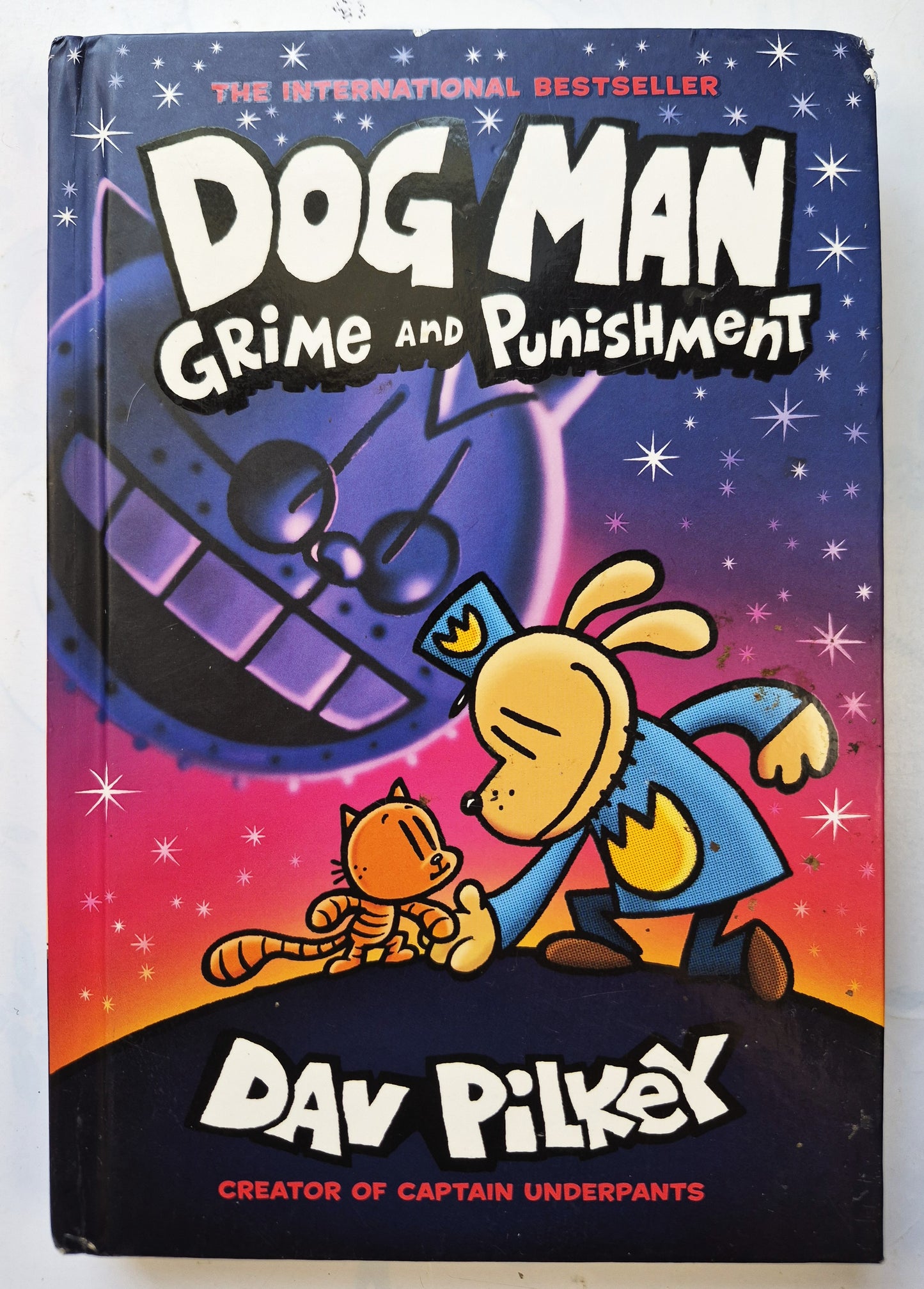 Dog Man #9 Grime and Punishment by Dav Pilkey (Very Good, 2020, HC, 225 pgs, Scholastic)