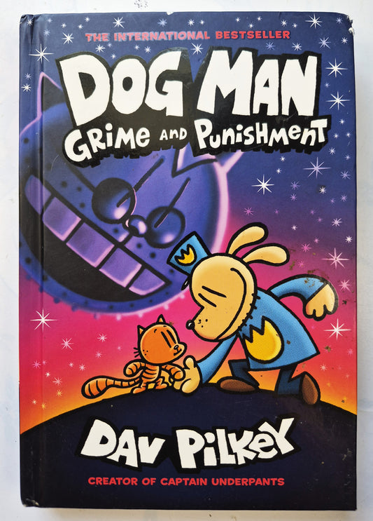 Dog Man #9 Grime and Punishment by Dav Pilkey (Very Good, 2020, HC, 225 pgs, Scholastic)