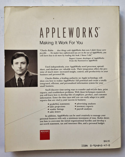 Appleworks: Boosting Your Business with Integrated Software by Charles Rubin (Very Good, 1985, Pbk, 296 pgs, Microsoft Press)