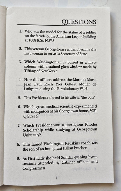 Exclusively Washington Trivia by Anthony S. Pitch (Very Good, 2005, Pbk, 172 pgs, Mino Pub)