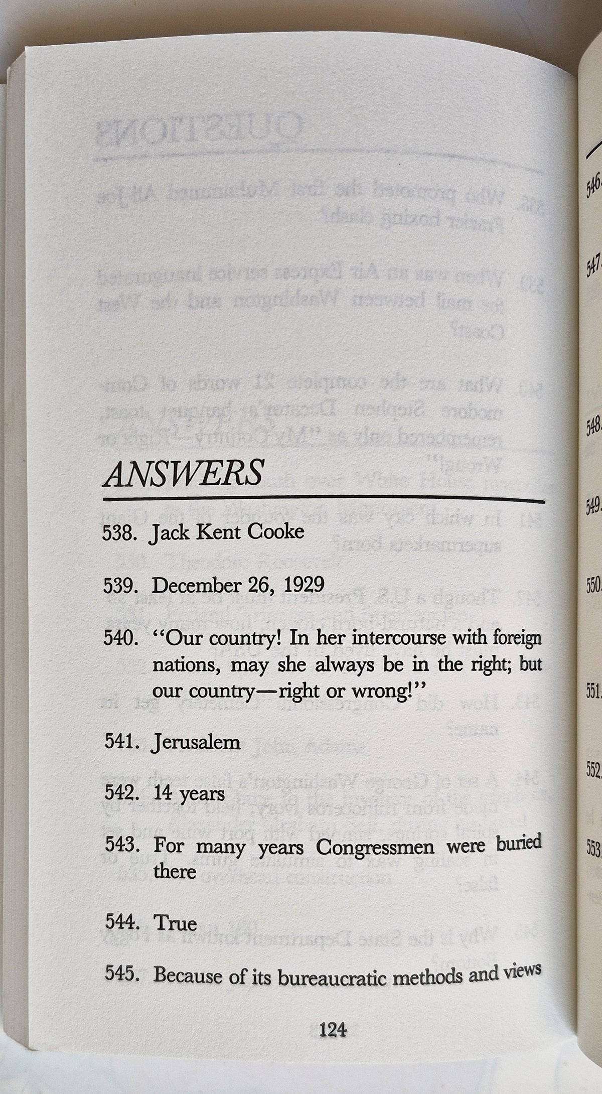 Exclusively Washington Trivia by Anthony S. Pitch (Very Good, 2005, Pbk, 172 pgs, Mino Pub)