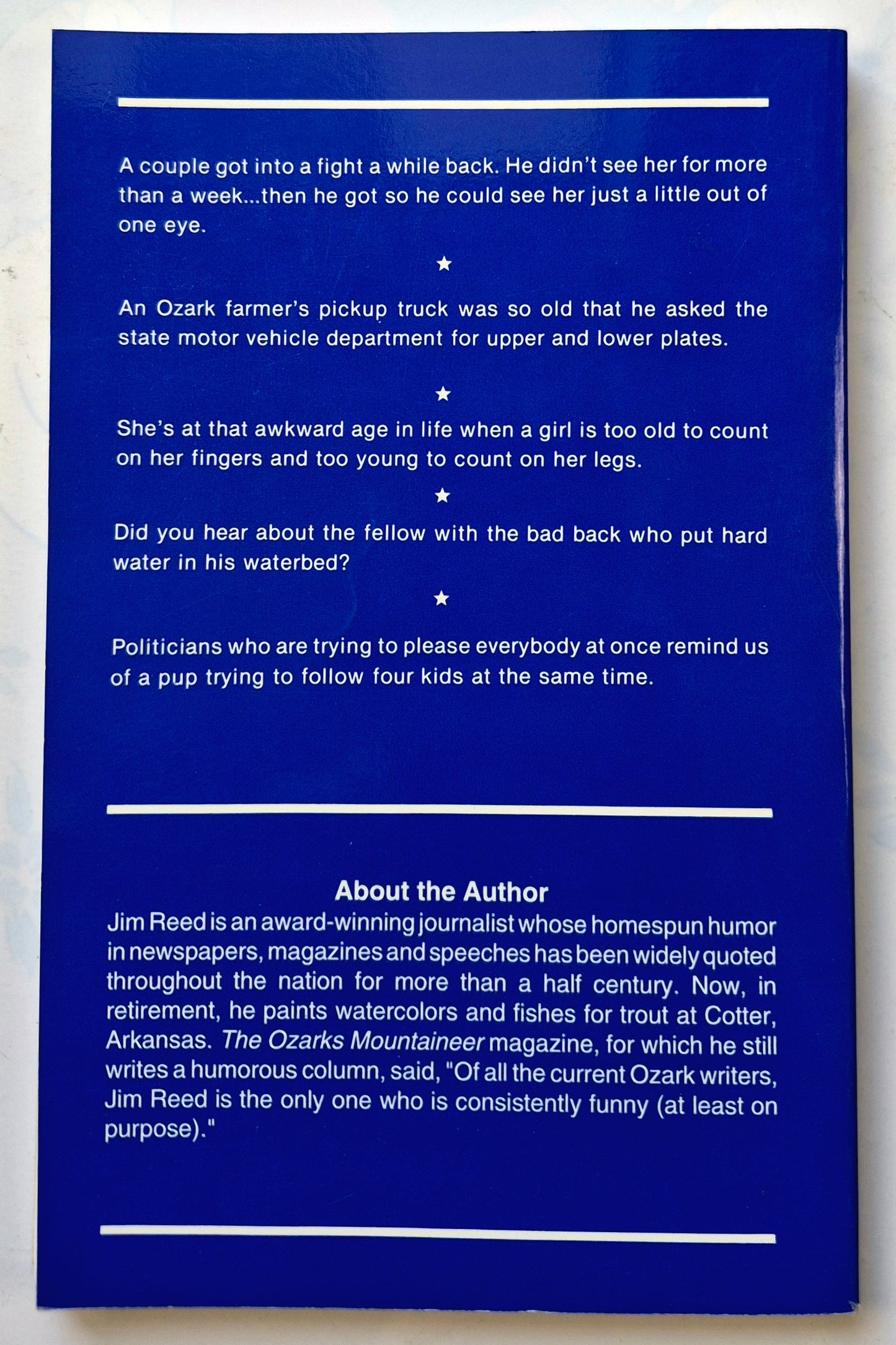 A Treasury of Ozark Country Humor by Jim Reed (Very good, 1996, Pbk, 162 pgs, Litho Printers)