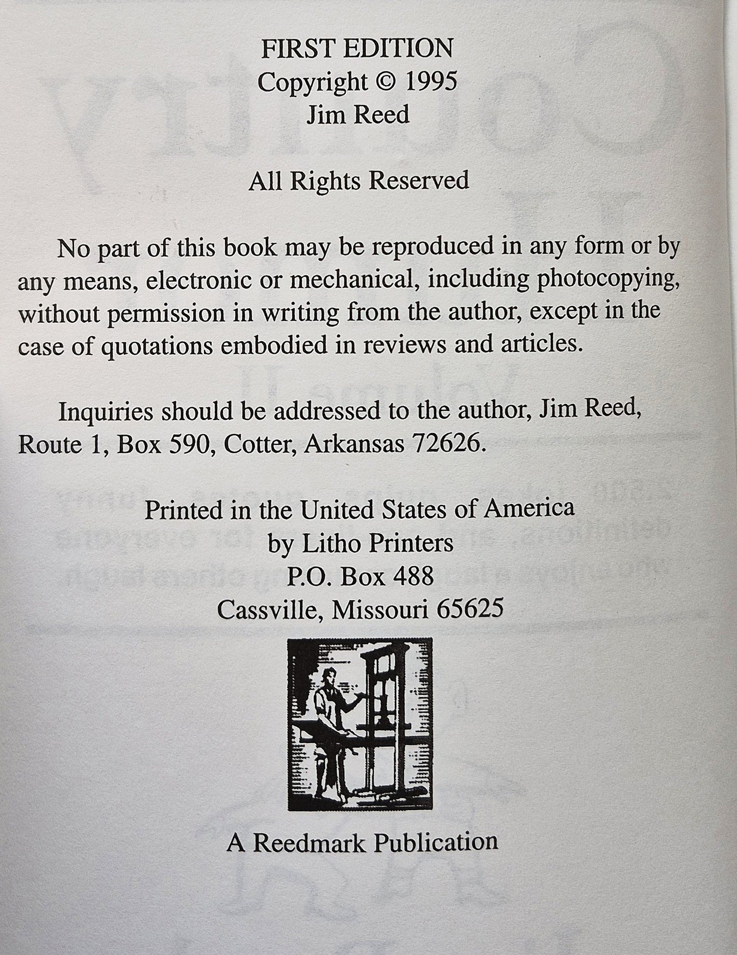 A Treasury of Ozark Country Humor Vol 2 by Jim Reed (Very good, 1995, Pbk, 251 pgs, Litho Printers)