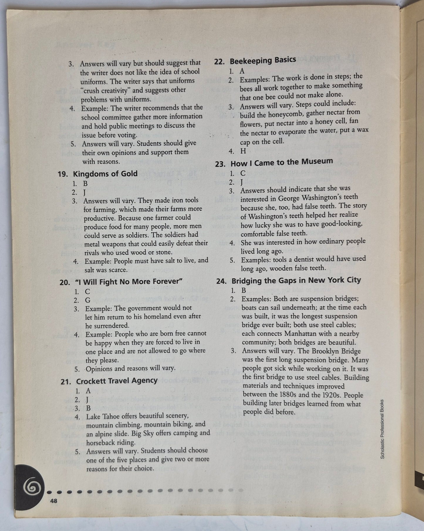 24 Nonfiction Passages for Test Practice by Michael Priestley (Very good, 2002, Pbk, 48 pgs, Scholastic)
