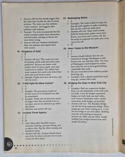 24 Nonfiction Passages for Test Practice by Michael Priestley (Very good, 2002, Pbk, 48 pgs, Scholastic)