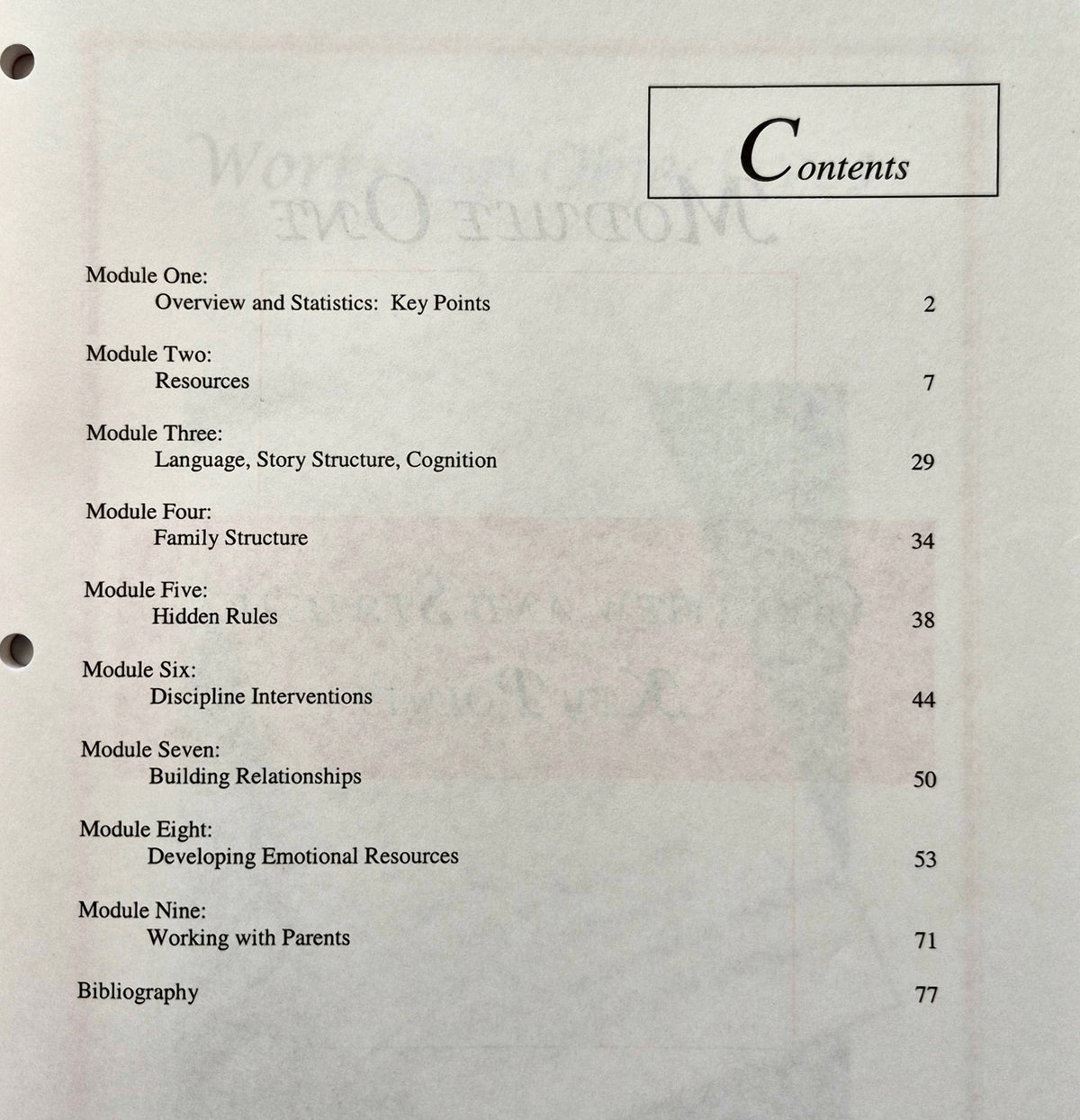 A Framework for Understanding Poverty Modules 1-9 Workbook by Ruby K. Payne (Very good, 1996, Pbk, 207 pgs, aha! Press)