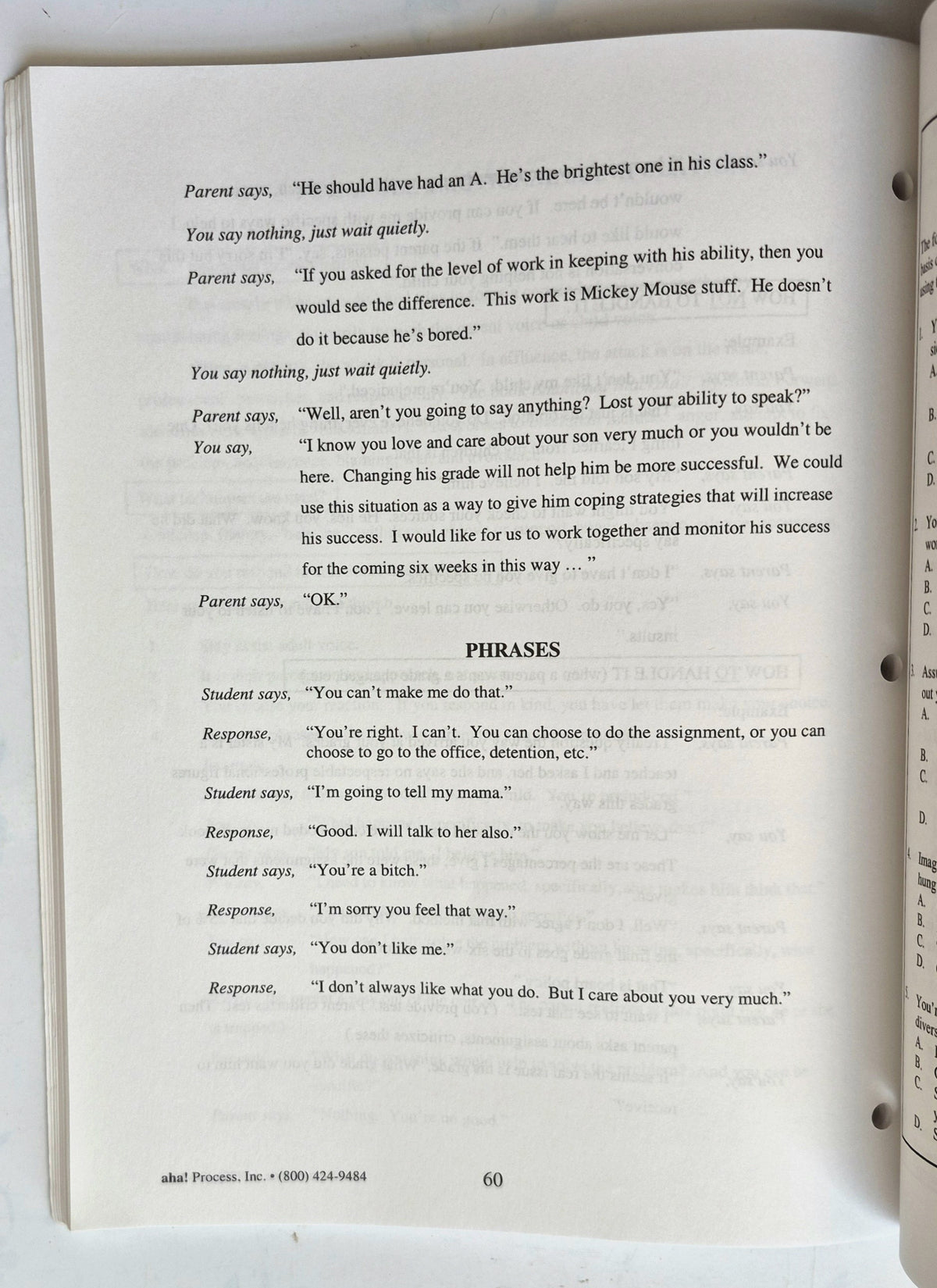 A Framework for Understanding Poverty Modules 1-9 Workbook by Ruby K. Payne (Very good, 1996, Pbk, 207 pgs, aha! Press)
