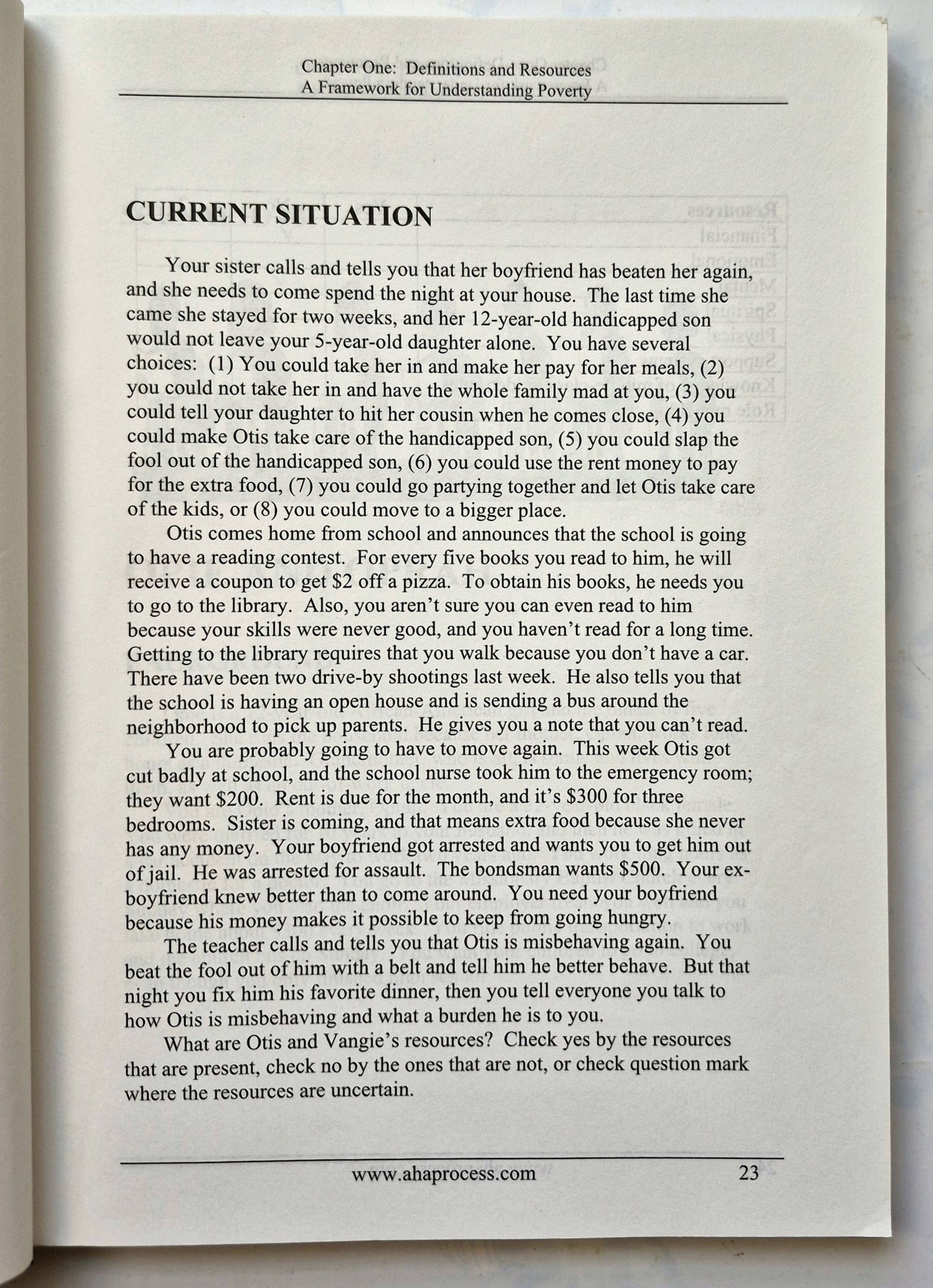 A Framework for Understanding Poverty por Ruby K. Payne (Muy bueno, 1996, Tapa blanda, 207 págs., aha! Press)