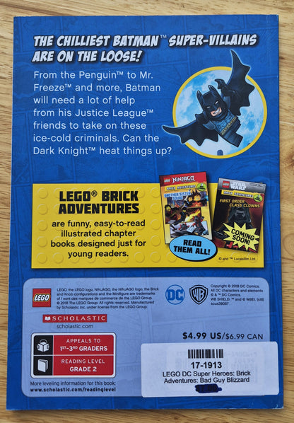 LEGO DC Super Heroes: Aventuras de Ladrillo: La Tormenta del Villano por Liz Marsham (Nuevo, 2018, Rústica, 64 páginas, Scholastic)