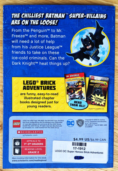 LEGO DC Super Heroes: Aventuras de Ladrillo: La Tormenta del Villano por Liz Marsham (Nuevo, 2018, Rústica, 64 páginas, Scholastic)