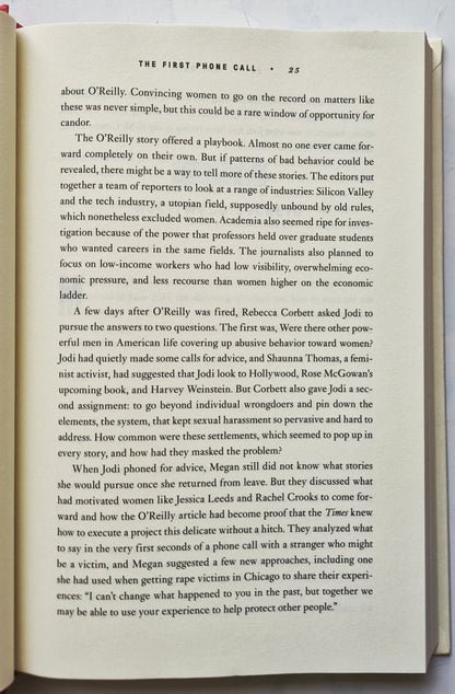 She Said: Breaking the Sexual Harassment Story that Helped Ignite a Movement by Jodi Kantor; Megan Twohey (Good, 2019, HC, 310 pgs, Penguin Press)