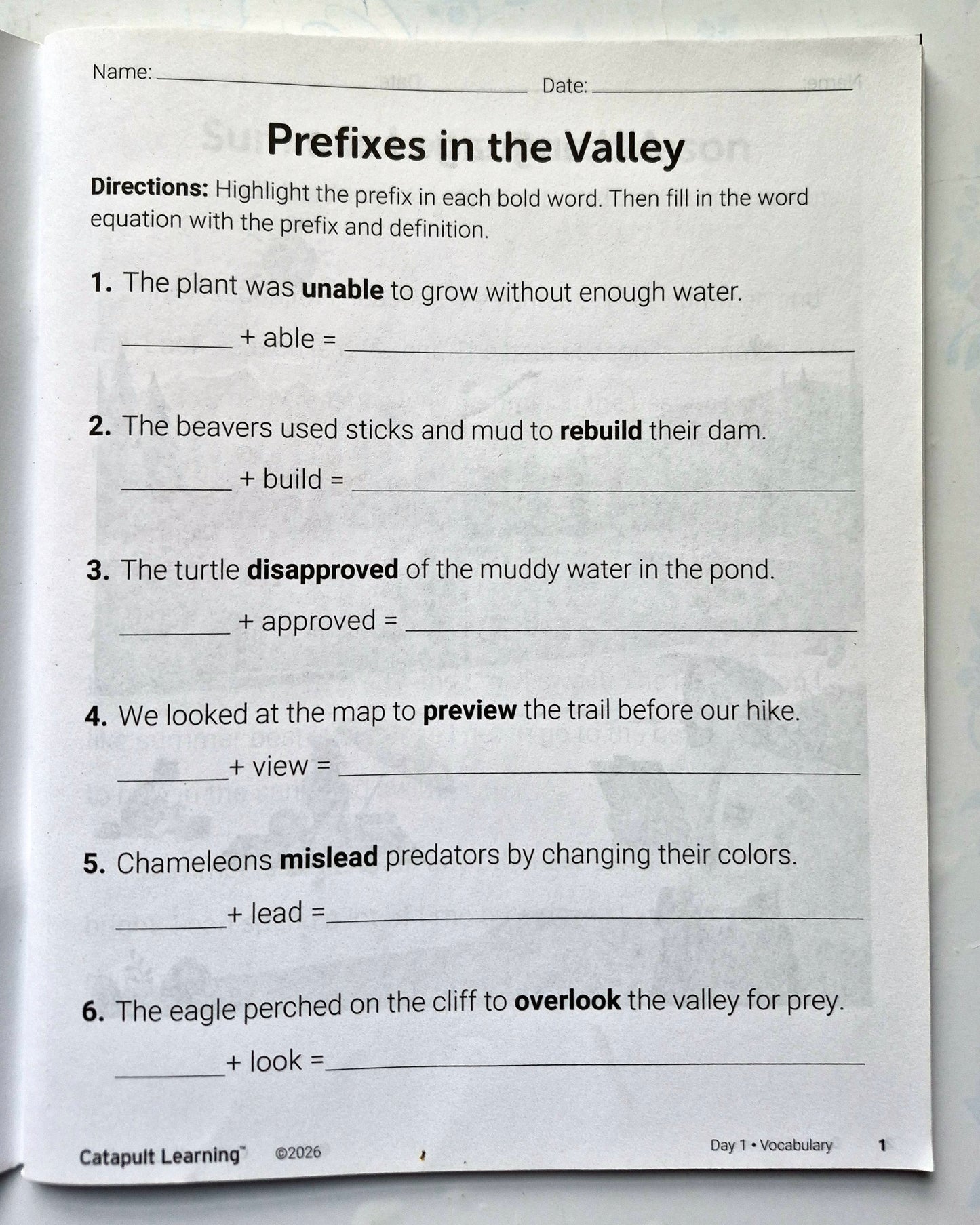 Writing in the Wild Summer Journey Student Resource Book (New, 2026, Pbk, 72 pgs, Catapult Learning)